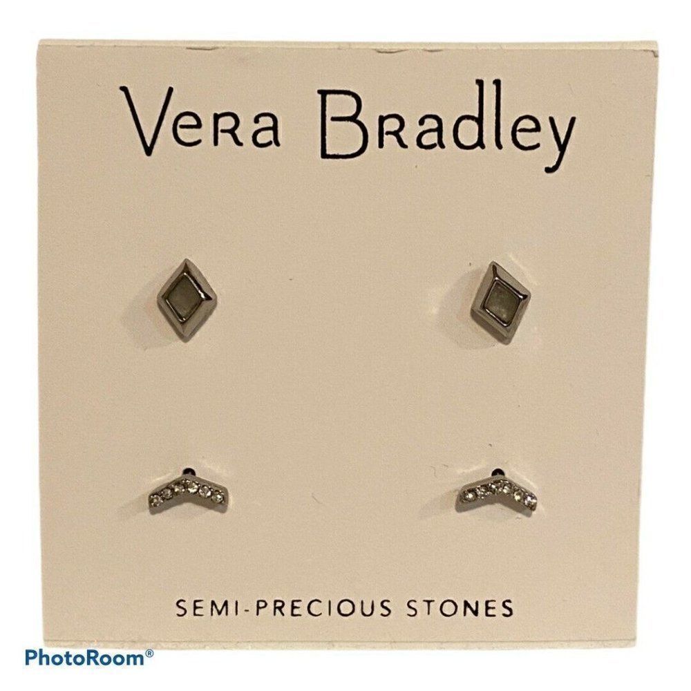 Vera Bradley Silver Tone Stylist Earring Set Studs